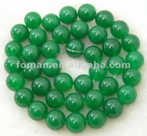 10mm ronda teñido de color verde jade de jade de piedras preciosas