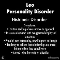 Leo's Personality disorder | Zodiac Society More