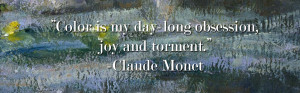 Artist Quotes Placed Over Monet's Waterlillie Close Ups