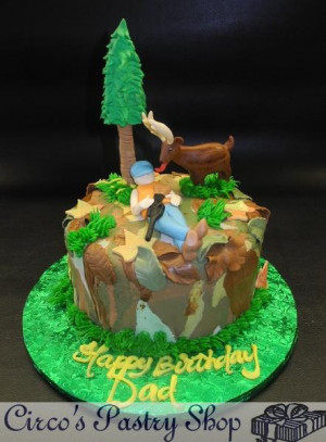 Hunting Cake One-tier fondant Hunting Cake with Edible Characters ...