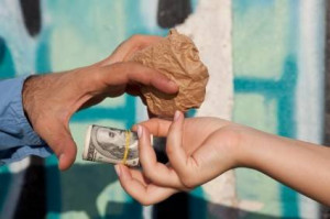 Brown-bagging it out on the mean streets of America. photo via