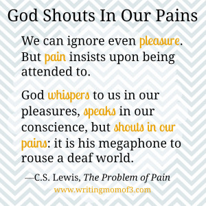 Lewis quote: God Shouts in Our Pains