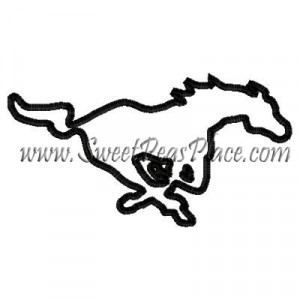 Mustang Horse Applique Embroidery Design