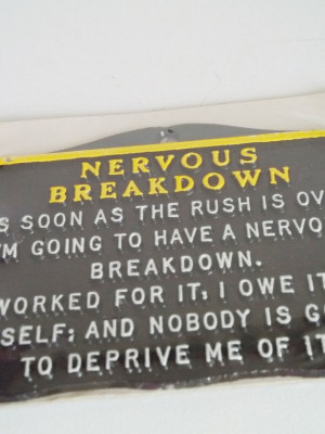 nervous breakdown / funny metal tile / industrial yellow and black