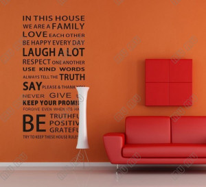 House We Are a Family Wall letter Stickers Quotes and Sayings Home ...