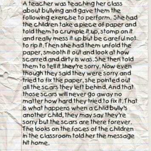The crumpled paper bully lesson