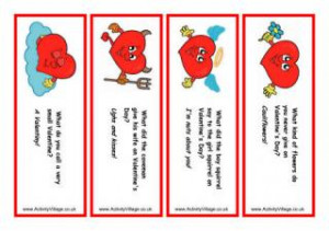 ... printable valentine s day bookmarks complete with valentines jokes