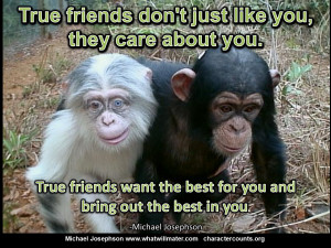 POSTER & QUOTE: True friends don’t just like you, they care about ...