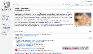 Sarkeesian’s Wikipedia biography at the height of the June 2012 ...