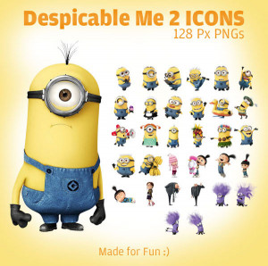 Despicable me 2 Minion Icons PNG Collection