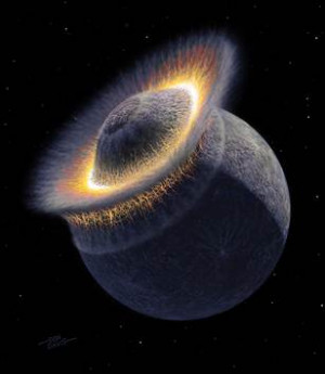 Illustration of Pluto collision
