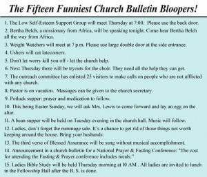 church bulletin bloopers