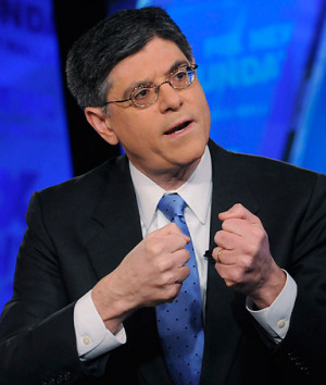 White House Chief of Staff Jack Lew speaks during an interview on