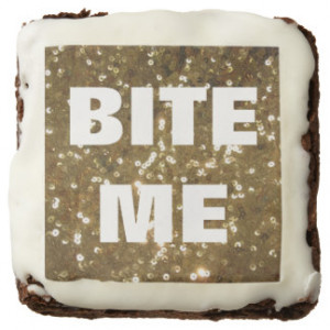 Funny food quote square brownie