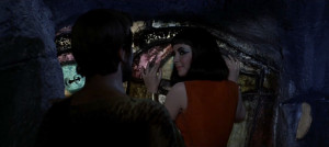 of Cleopatra , as portrayed by Elizabeth Taylor, from 