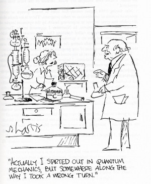 Cartoon of Linus Pauling in the laboratory, by Sidney Harris. 1985 ...