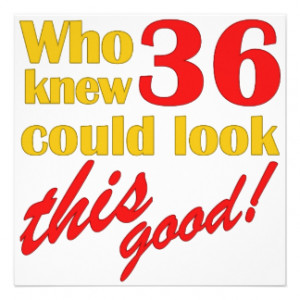 Hilarious 36th Birthday Gifts Invites