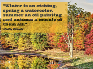 ... an oil painting and autumn a mosaic of them all.- - Stanley Horowitz