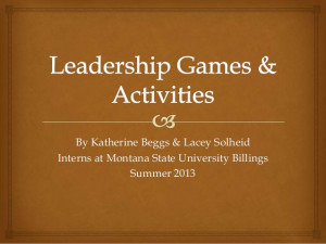 Leadership Games and Activities