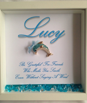 Personalised Dolphin Gift, Friends Quote, 3D Rhinestone Dolphin, Bling ...