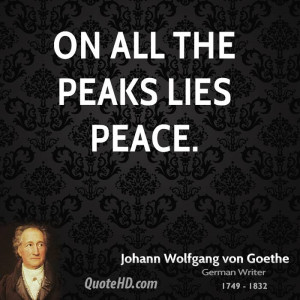 Johann Wolfgang von Goethe Peace Quotes