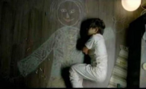 Iraqi boy in an orphanage drew his mother and slept in her arms.