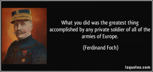 What you did was the greatest thing accomplished by any private ...
