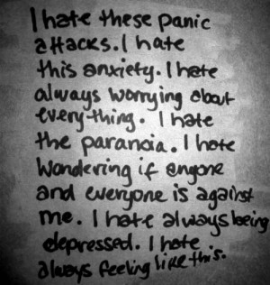 life depressed anxiety paranoia