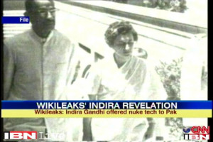 Indira Gandhi offered to share nuclear technology with Pak: WikiLeaks