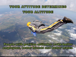 Your Attitude Determines Your Altitude. People with positive attitudes ...