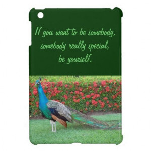 Peacock with Quote iPad Mini Case #peacock #bird #quote