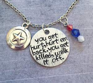 You Get Killed, Walk It Off Whole Quote Necklace - Superhero Jewelry ...