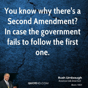 You know why there's a Second Amendment? In case the government fails ...