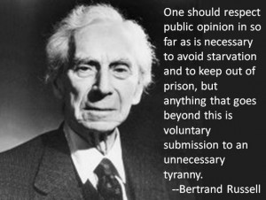 How far to respect Public Opinion (Bertrand Russell Poster)