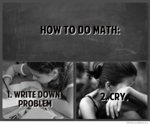 How to do math: Write down problem, cry