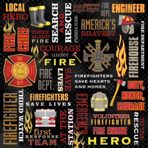 ... Design - Firefighter Collection - 12 x 12 Paper - Fire Department