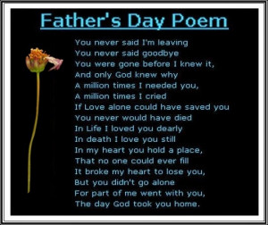 Poem for father on father's day by daughter!