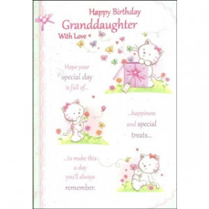 Happy Birthday Granddaughter With Love' Girls Birthday Card - Cute ...
