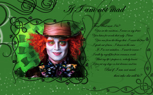 Alice in Wonderland (2010) Mad Hatter Wallpaper - If I Am Not Mad