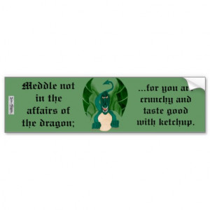 Funny Dragon Bumper Sticker