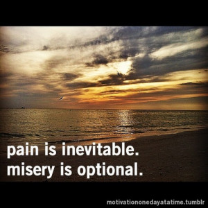 Pain is inevitable. Misery is optional.