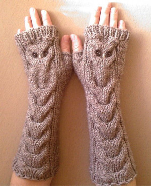 Owl Alpaca Brown Beige Long