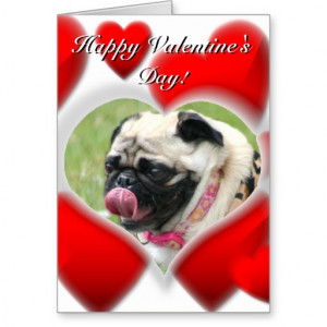 Dog Valentine Card Pug dog valentines day card