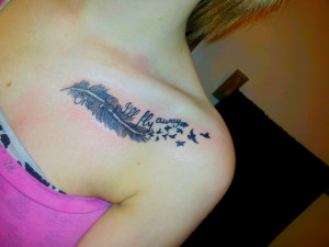 Fly Away Feather Tattoos Love