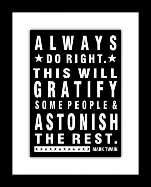Subway style Poster - Mark Twain Quote Print - 8 X 10 with Mat