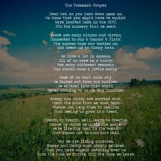 love this! ♥ The Preemies Prayer