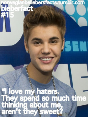 justin bieber quotes about haters