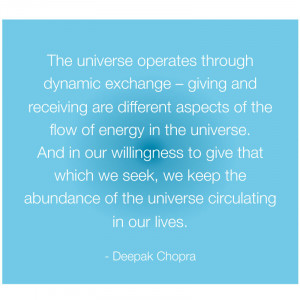 ... receiving are different aspects of the flow of energy in the universe