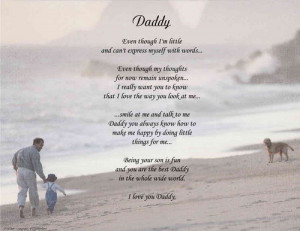 DADDY PERSONALIZED POEM FATHER'S DAY GIFT FROM SON