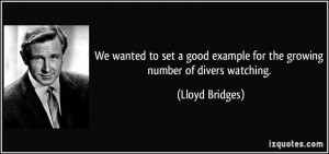 We wanted to set a good example for the growing number of divers ...